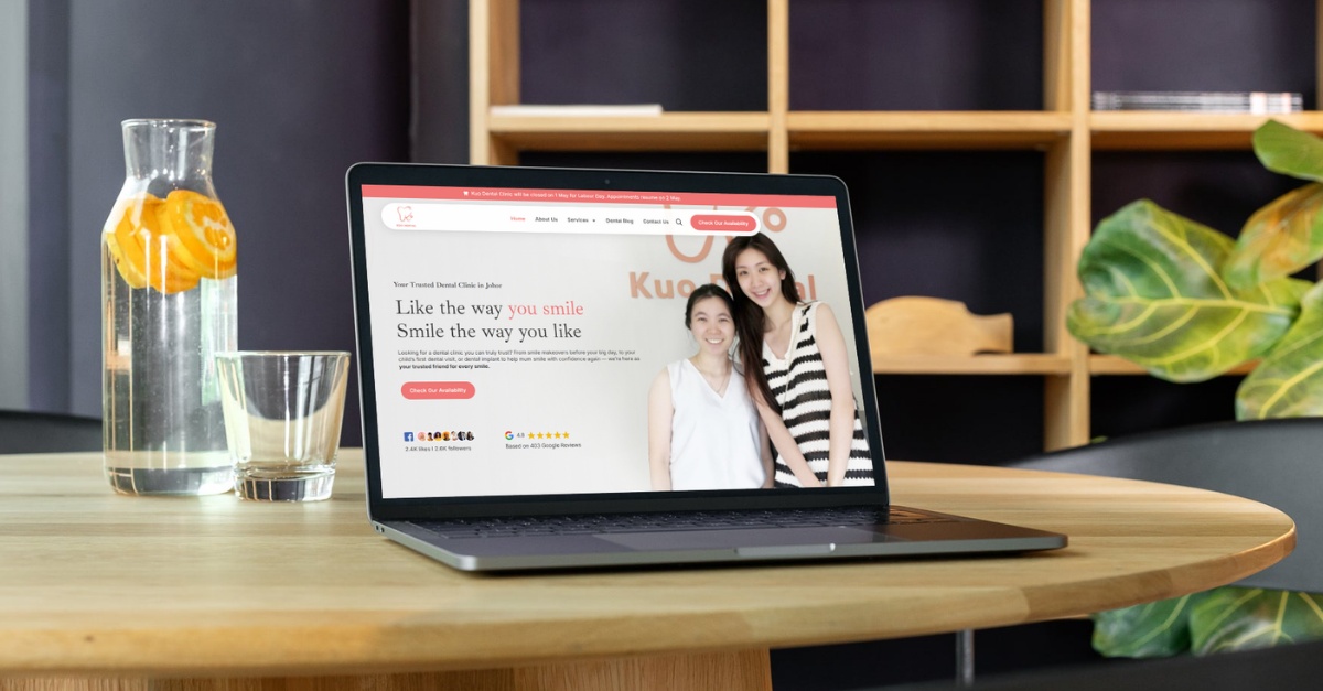 kuo-dental-website-launch-laptop-screen
